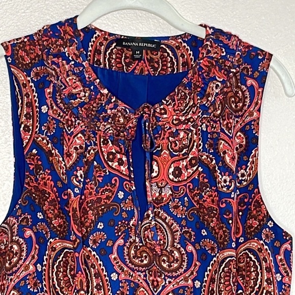Banana Republic Sleeveless Paisley Design Midi Dress - Picture 2 of 7